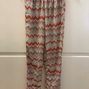 Ambiance Apparel multicolor print pull on casual pants size small